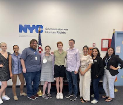 Haas Fellow Tanner Christensen with his colleagues at the NYC Human Rights Commission
