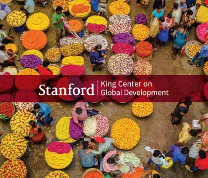 King Center logo over a flower market