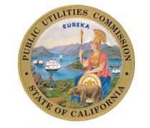 CPUC seal with lake and mountains