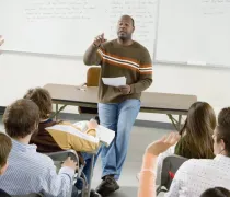 picture of teacher leading class